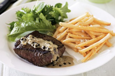 Rump Steak with Green Peppercorn Sauce