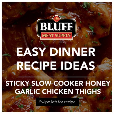 Sticky Slow Cooker Honey Garlic Chicken Thighs